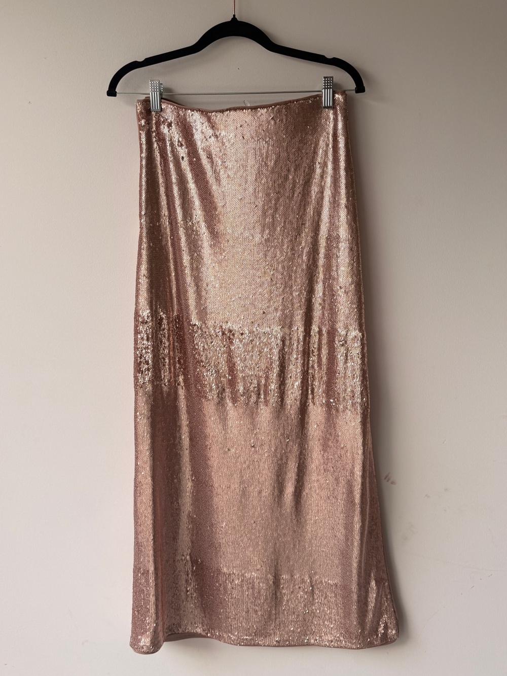 Zara Rose Gold Sequin Maxi Skirt